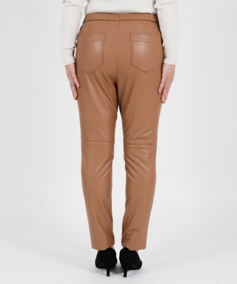 SALE] [テレビドラマ着用]洗えるフェイクレザー裏起毛スリムパンツ