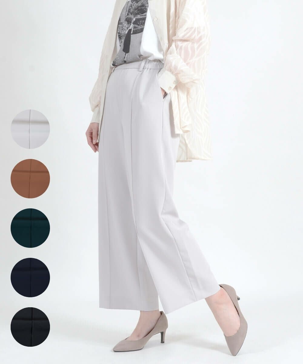 SALE][テレビドラマ着用] 歩くたびに揺らめく、とろみピンタックワイド  