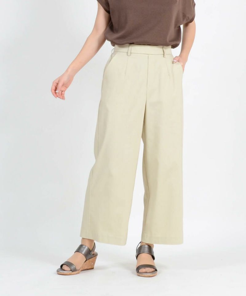 麦茶　Plantationワイドパンツ 麻涼みワイドパンツ 股下58㎝ | CAFE TABi オンラインショップ